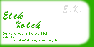 elek kolek business card